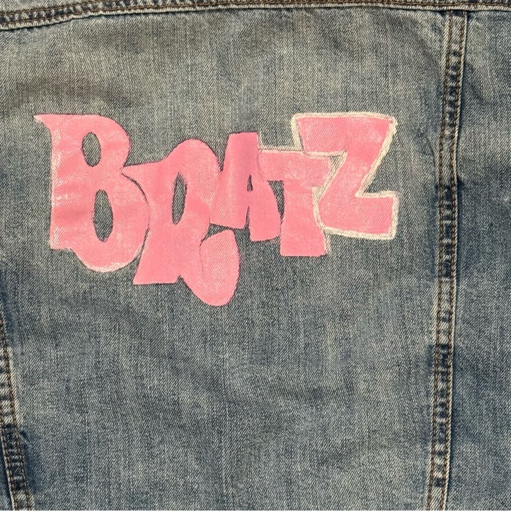 American Eagle Custom Bratz Denim Jacket distressed SZ Small - Picture 11 of 12